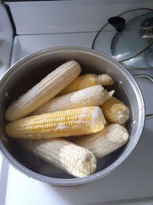 Yep in the pot next step on the plate fresh butter and salt who's ready for lunch