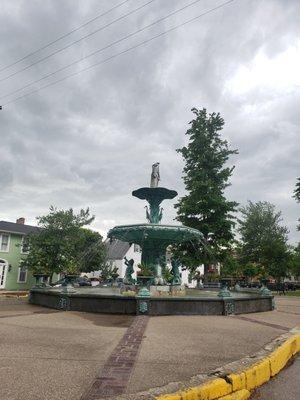 Fountain near the building