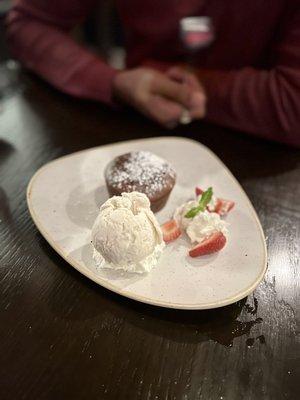 Lava Cake with Banana Ice Cream