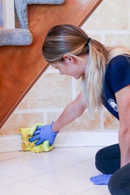 The Clean Home Pros clean baseboards, and all the places dirt and dust collect!