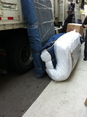 Folded/broken mattress.