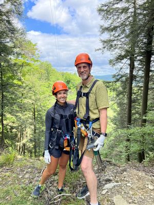 Zip liners enjoying the experience