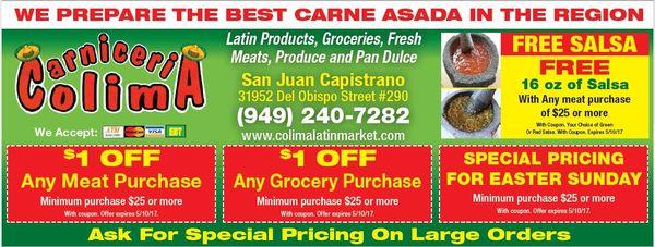 Free Salsa Coupon.