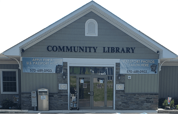 Front entrance of library.