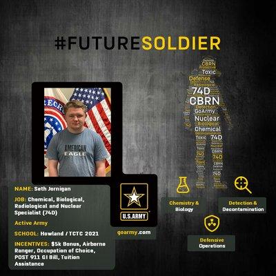 This future soldier choose to be a Chemical, Biological, Radiological, and Nuclear specialist