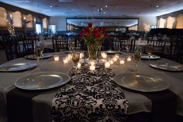 The Grove Event Center Formal Wedding Reception, detail, design and LOVE! - The Perfect Venue!