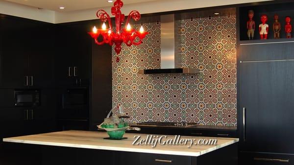 Moroccan tile kitchen backsplash