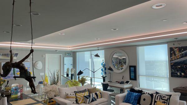 Custom soffit recessed LED lighting