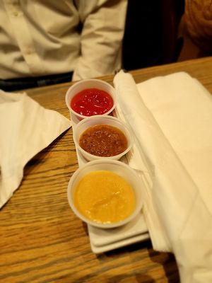 Mustard (Bavarian is my preference) and curry ketchup (needed more well curry powder)