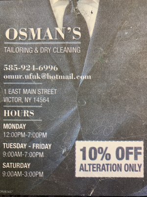 10% off alteration only