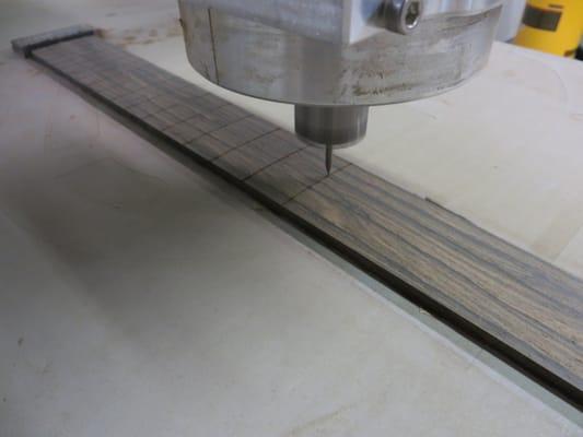 CNC machining ziricote fretboard