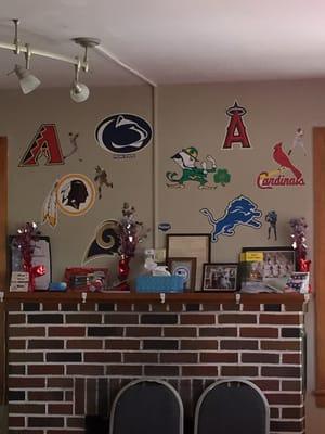 We love Sports! & Fatheads decor!