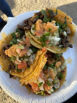 Asada Tacos with fixings