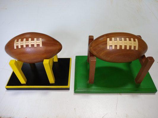 Hand turned footballs