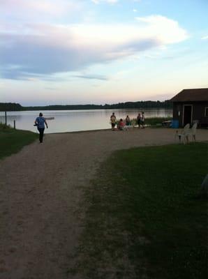 The lake front land.