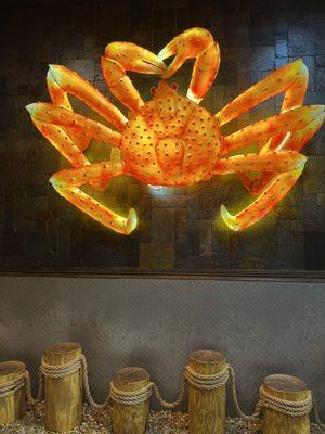 Crab decor upon entering restaurant.