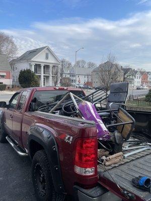 Truck full of scrap metal