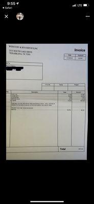 The invoice we received.