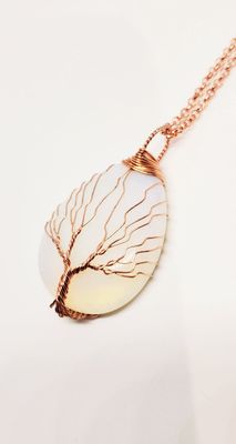 Moonstone Wire wrapped Tree of Life Necklace