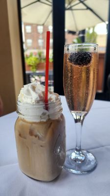 Sunday boozy brunch: Spiked Iced Coffee & Sangria Mimosa