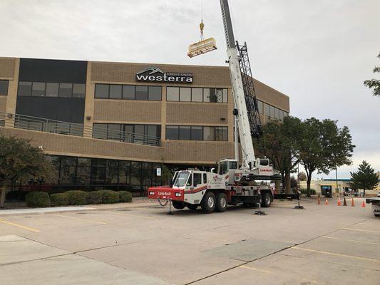 Installing safety roof protection.