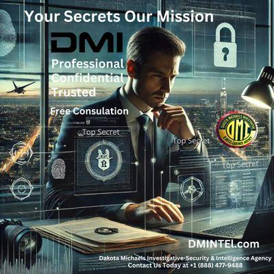 Dakota Michaaels Investigations "Your Secrets, Our Mission", Professional. Confidential. Trusted." Contact Us Today +1 888.477.9488