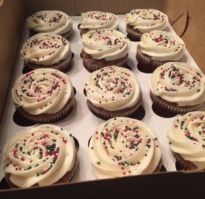 Banana Nut Cupcakes with vanilla flavored frosting