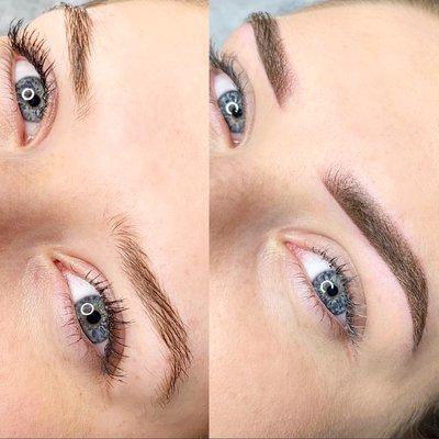 ombre shading brows before and after by vivienne