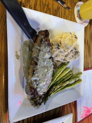 Tuesday Steak Special with bleu cheese topping, yums.