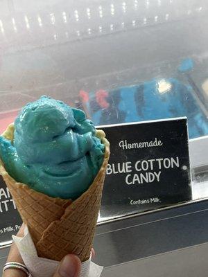 Blue Cotton Candy Ice Cream Cone