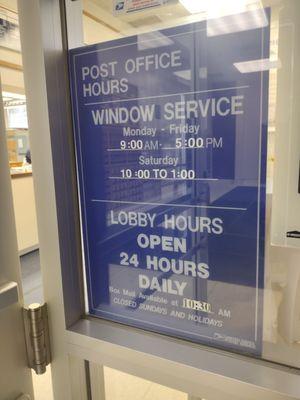 Post office hours