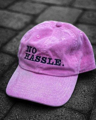 One Color Embroidered text design on Dad Hat