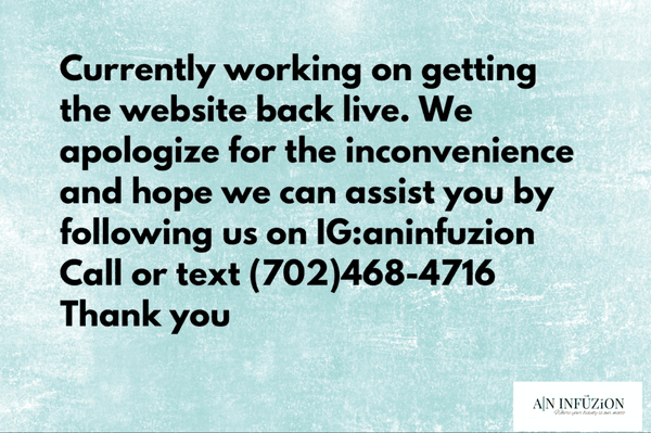 We will update our yelp page as soon as the website is back live. Please call or text (702)468-416. Thank you!