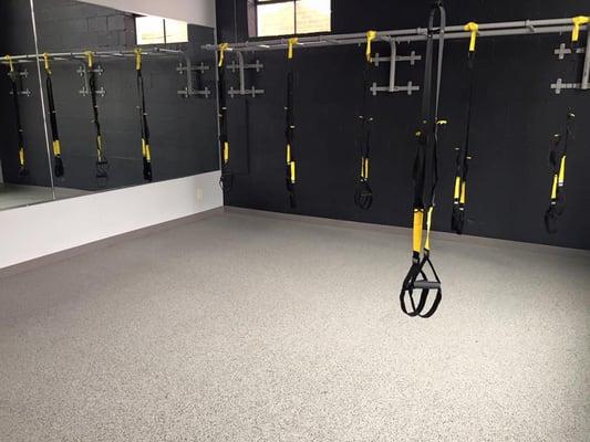 Our TRX room with padded flooring