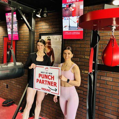 9ROUND Kickboxing Fitness workouts are always more fun when you have a "punch partner" to help hold you accountable and bring the energy!