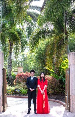 Traditional Chinese wedding gown.