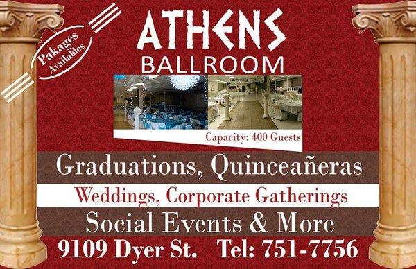 Athens Ballroom in El Paso for Special Events and More