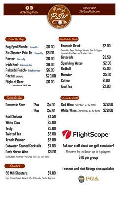 Rusty Putter Drink Menu