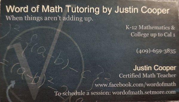 Word of Math Tutoring