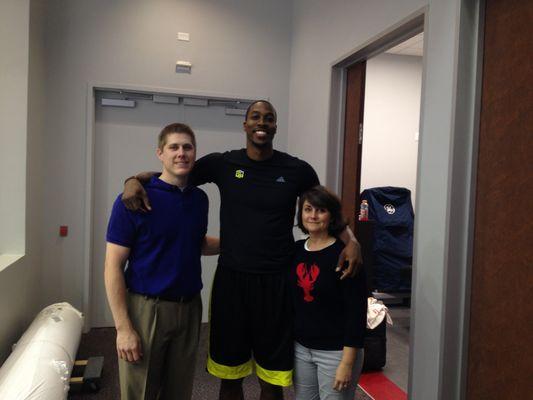 Chelsea England with Dwight Howard of the Houston Rockets