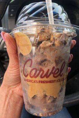 The best thing to order at Carvel the Reese's sundae dasher.  I ordered mine with the triple chocolate brownie ice cream.