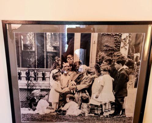 Photo of Riley with Neighborhood Children at James Whitcomb Riley Museum Home & Visitor Center