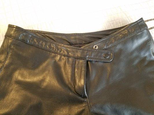 Leather pant alteration