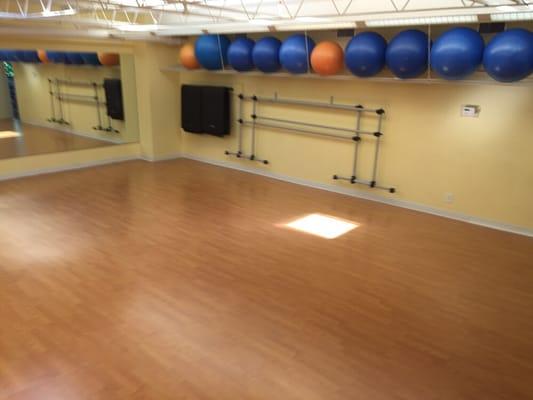 Majority of the classes are held here in our group fitness room.