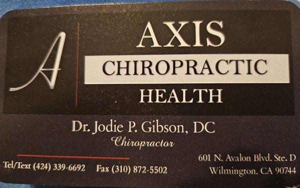 Jodie P Gibson DC  - Axis Chiropractic