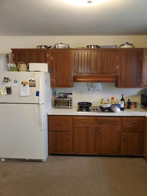 CABINETS PAINTING AND FLOOR INSTALLATION (BEFORE)