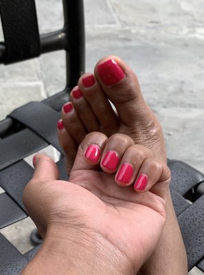 My regular mani-pedi 2 days later. Very satisfied.