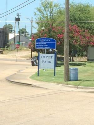 Park sign as seen from the Amtrak parking area.