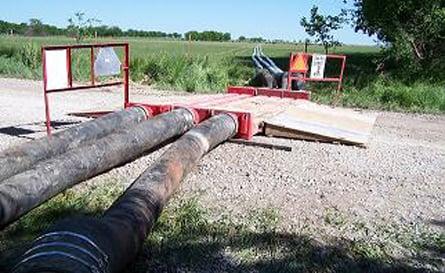 Oilfield Frac Water Handling Road Crossing