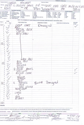 Bill of Lading annotated damage by the mover at the time delivery.